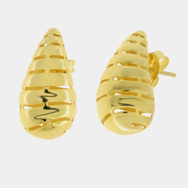 Orecchini in Argento 925 ovali lisci gold Collezione Amsterdam - BYSIMON gioielli