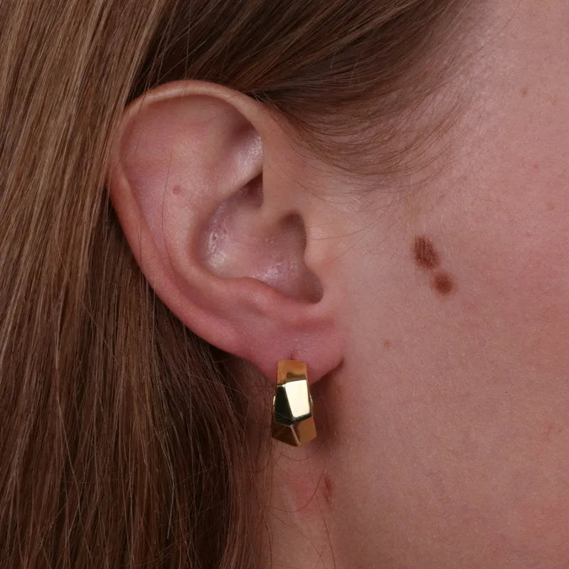 Orecchini in Argento 925 semicerchio gold Collezione Amsterdam - BYSIMON gioielli