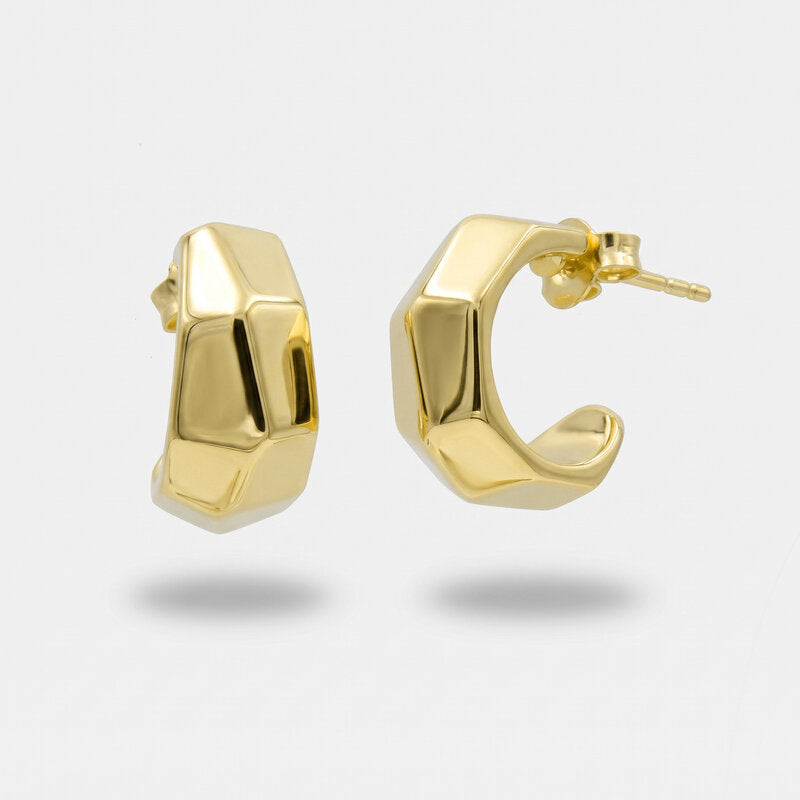 Orecchini in Argento 925 semicerchio gold Collezione Amsterdam - BYSIMON gioielli