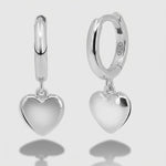 Orecchini in Argento 925 a cerchietto con cuore pendente Collezione Amsterdam - BYSIMON gioielli