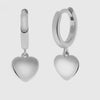 Orecchini in Argento 925 a cerchietto con cuore pendente