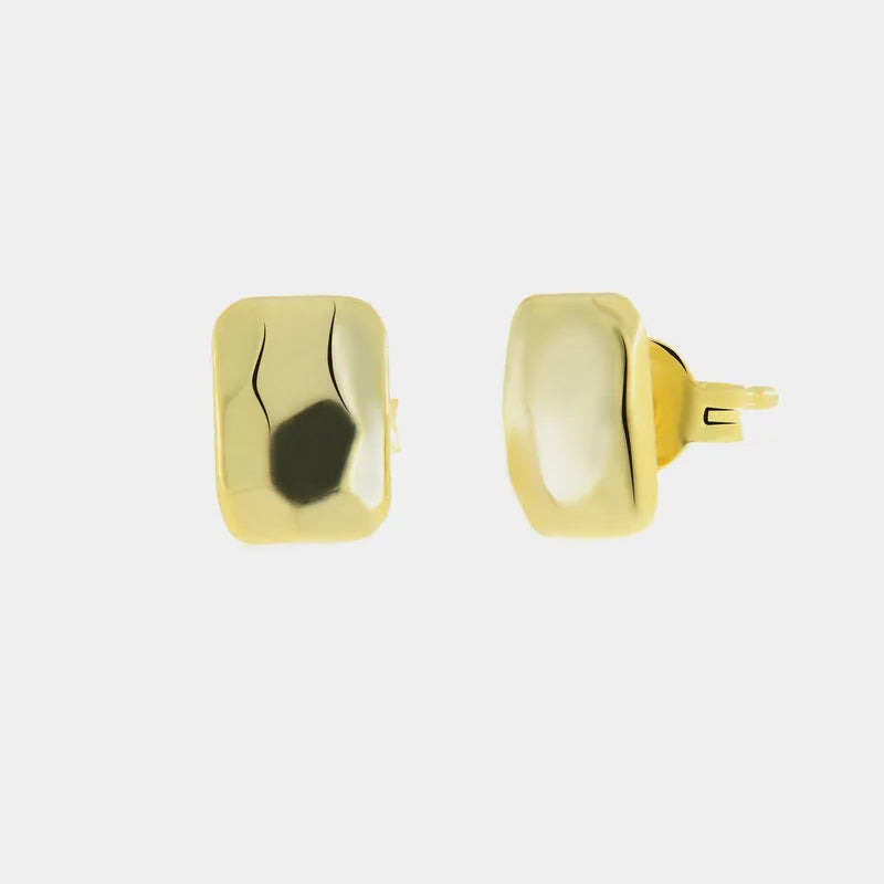 Orecchini in Argento 925 forma quadrata gold Collezione Amsterdam - BYSIMON gioielli