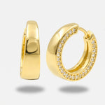 Orecchini in Argento 925 ear cuff a cerchio liscio con zirconi Collezione Amsterdam - BYSIMON gioielli
