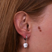 Orecchini in Argento 925 con campanella bianca Capri e zirconi