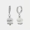 Orecchini in Argento 925 con campanella bianca Capri e zirconi