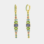 Orecchini in Argento 925 con zirconi multicolor pendente BYSIMON - gioiello BySimon