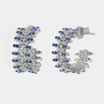 Orecchini in Argento 925 semicerchi con cristalli blu - BYSIMON gioielli