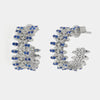Orecchini in Argento 925 semicerchi con cristalli blu