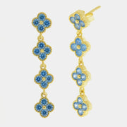 Orecchini in Argento 925 con fiori azzurri pendente