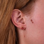 Orecchini in Argento 925 con fiore rosso
