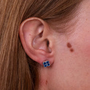 Orecchini in Argento 925 con fiore blu