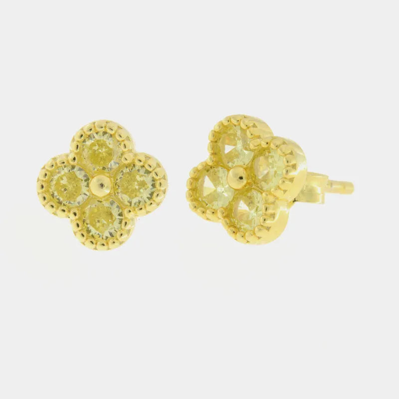 Orecchini in Argento 925 con fiore giallo - BYSIMON gioielli