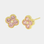 Orecchini in Argento 925 con fiore rosa - BYSIMON gioielli