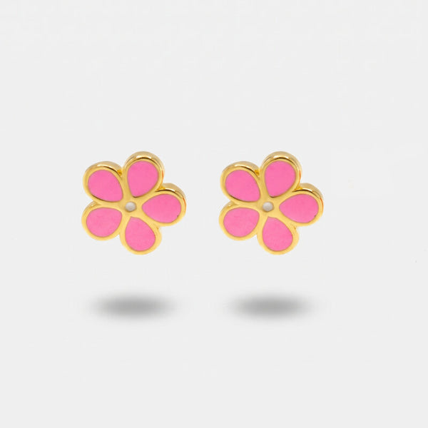 Orecchini argento 925 con fiori rosa - BYSIMON gioielli