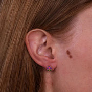 Orecchini in Argento 925 con fiori viola