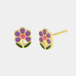Orecchini in Argento 925 con fiori viola BYSIMON - gioiello BySimon
