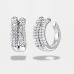 Orecchini in Argento 925 doppio semicerchio con zirconi BYSIMON - gioiello BySimon