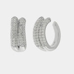 Orecchini in Argento 925 doppio semicerchio con zirconi BYSIMON - gioiello BySimon