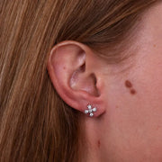 Orecchini in Argento 925 con croce di Malta in zirconi