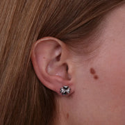 Orecchini in Argento 925 a froma di quadrifoglio e zirconi