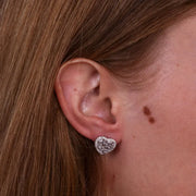 Orecchini in Argento 925 a forma di cuore con zirconi