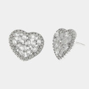 Orecchini in Argento 925 a forma di cuore con zirconi