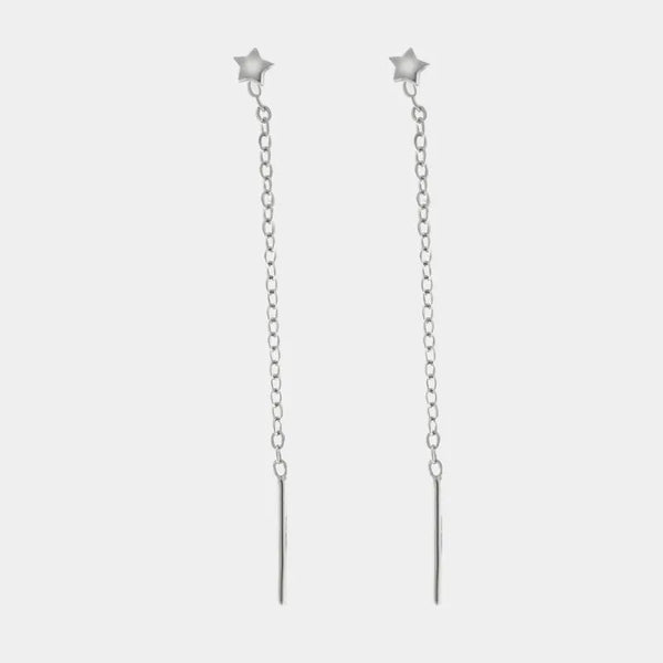 Orecchini argento 925 saliscendi con stella - BYSIMON gioielli