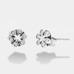 Orecchini in Argento 925 a forma i fiore e zirconi - BYSIMON gioielli