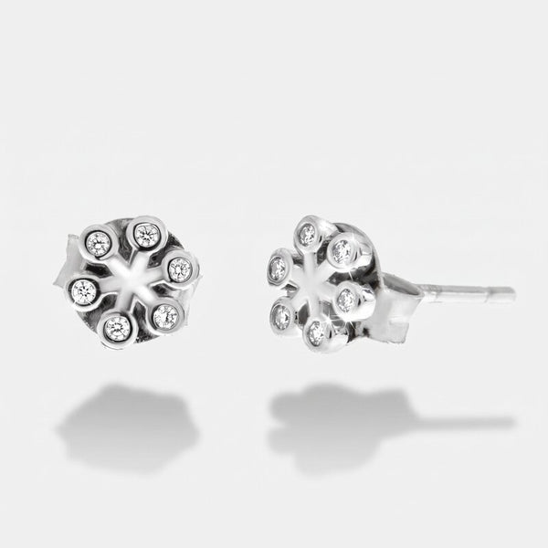 Orecchini in Argento 925 a forma i fiore e zirconi - BYSIMON gioielli