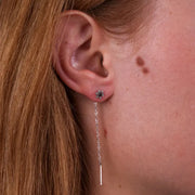 Orecchini in Argento 925 saliscendi con fiore