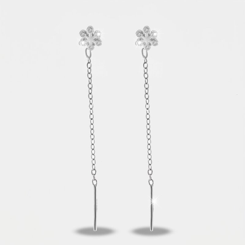 Orecchini in Argento 925 saliscendi con fiore - BYSIMON gioielli