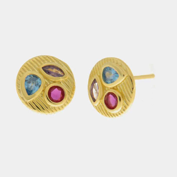 Orecchini in Argento 925 con zirconi multicolor - BYSIMON gioielli