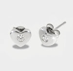Orecchini in Argento 925 a forma di cuore con zircone - BYSIMON gioielli