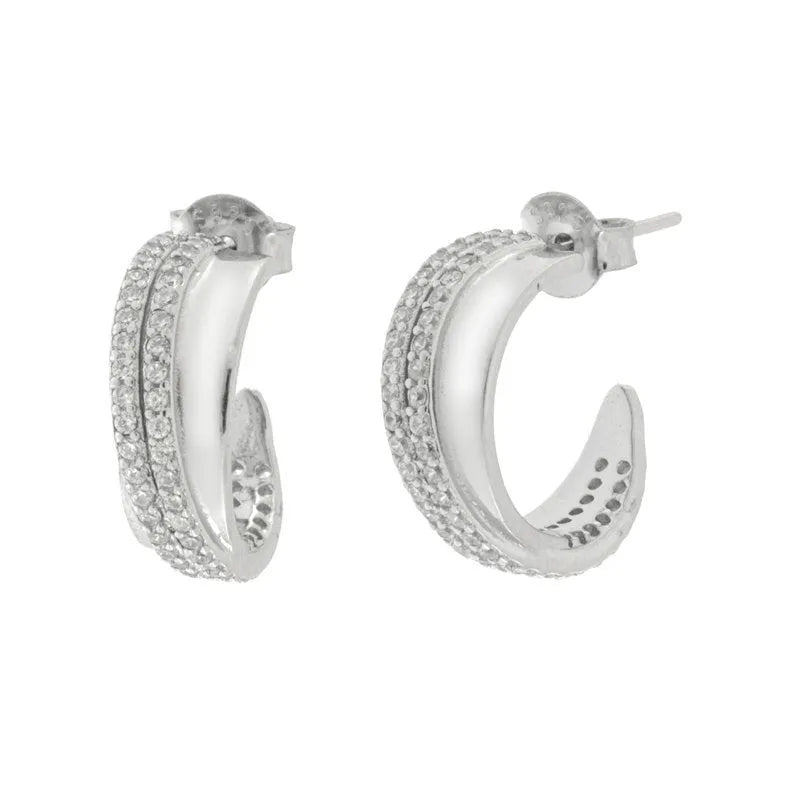 Orecchini in Argento 925 ovali con zirconi