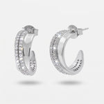 Orecchini in Argento 925 ovali con zirconi - BYSIMON gioielli