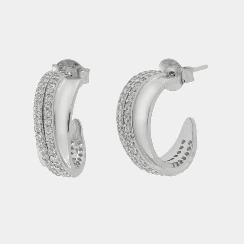 Orecchini in Argento 925 ovali con zirconi
