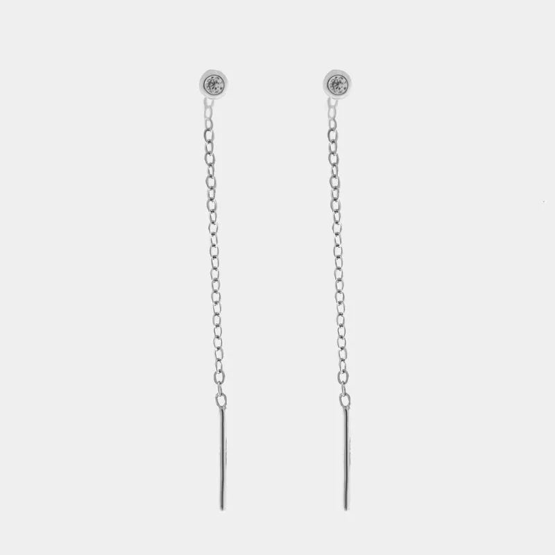 Orecchini in Argento 925  saliscendi con puntoluce