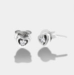 Orecchini in Argento 925 a forma di cuore con zircone centrale - BYSIMON gioielli