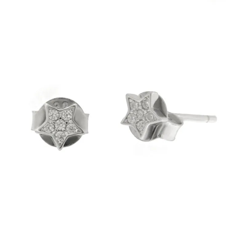 Orecchini in Argento 925 a forma di stella e zircone