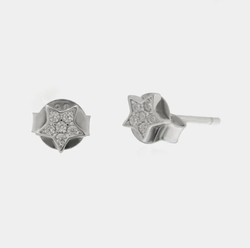 Orecchini in Argento 925 a forma di stella e zircone