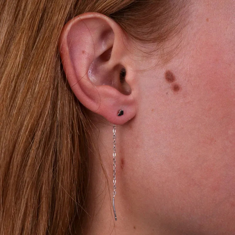 Orecchini in Argento 925 saliscendi con cuore
