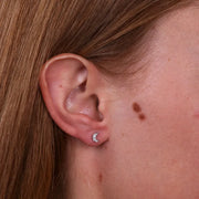 Orecchini in Argento 925 luna piccola con zirconi