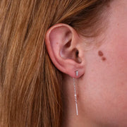 Orecchini in Argento 925  saliscendi con zirconi rettangolari