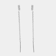 Orecchini in Argento 925  saliscendi con zirconi rettangolari