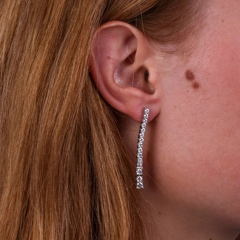 Orecchini in Argento 925 con zirconi pendenti