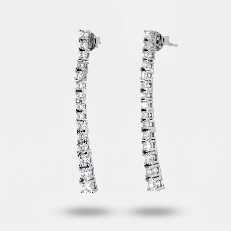 Orecchini in Argento 925 con zirconi pendenti - BYSIMON gioielli