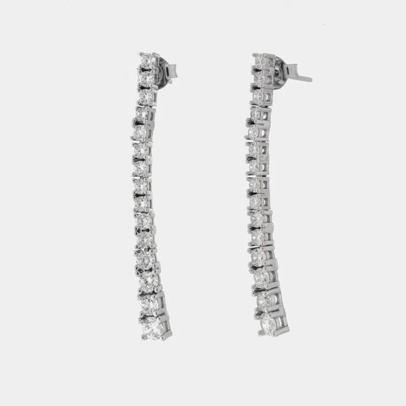 Orecchini in Argento 925 con zirconi pendenti