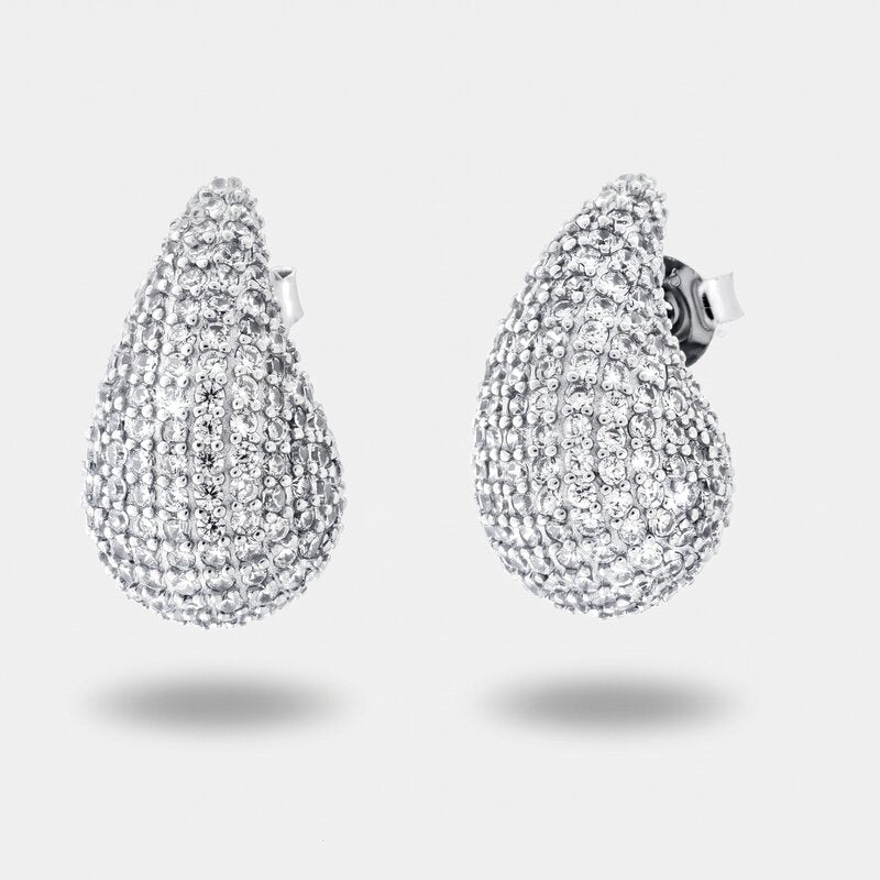 Orecchini argento 925 a goccia con zirconi - BYSIMON gioielli