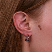 Orecchini in Argento 925 a cerchio con zirconi