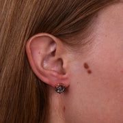 Orecchini in Argento 925 a lobo in stile antico con zircone acquamarina